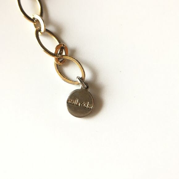 Stella & Dot Fiona Bib Necklace - gold tone, rhinestone, pearlescent - Picture 5 of 14